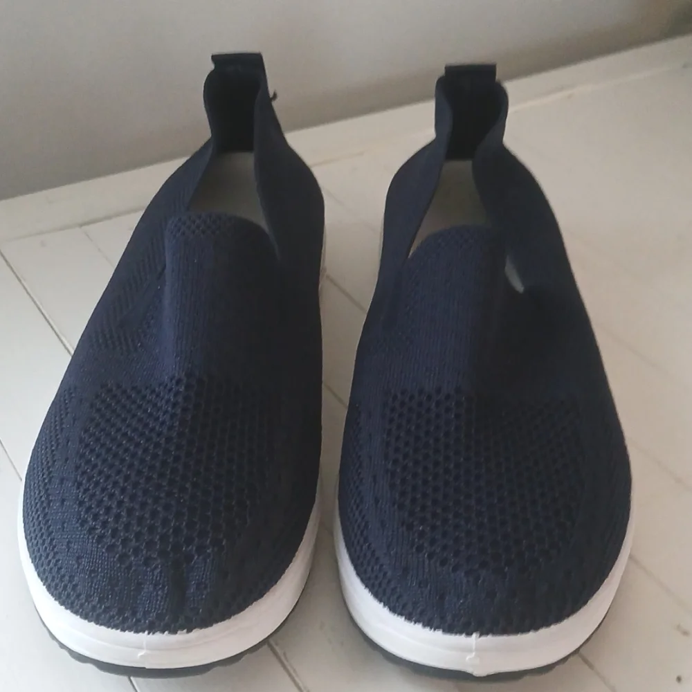 Womens Woven Shoes Size Eur 42/US 10-10.5 Navy & White - Picture 3 of 7